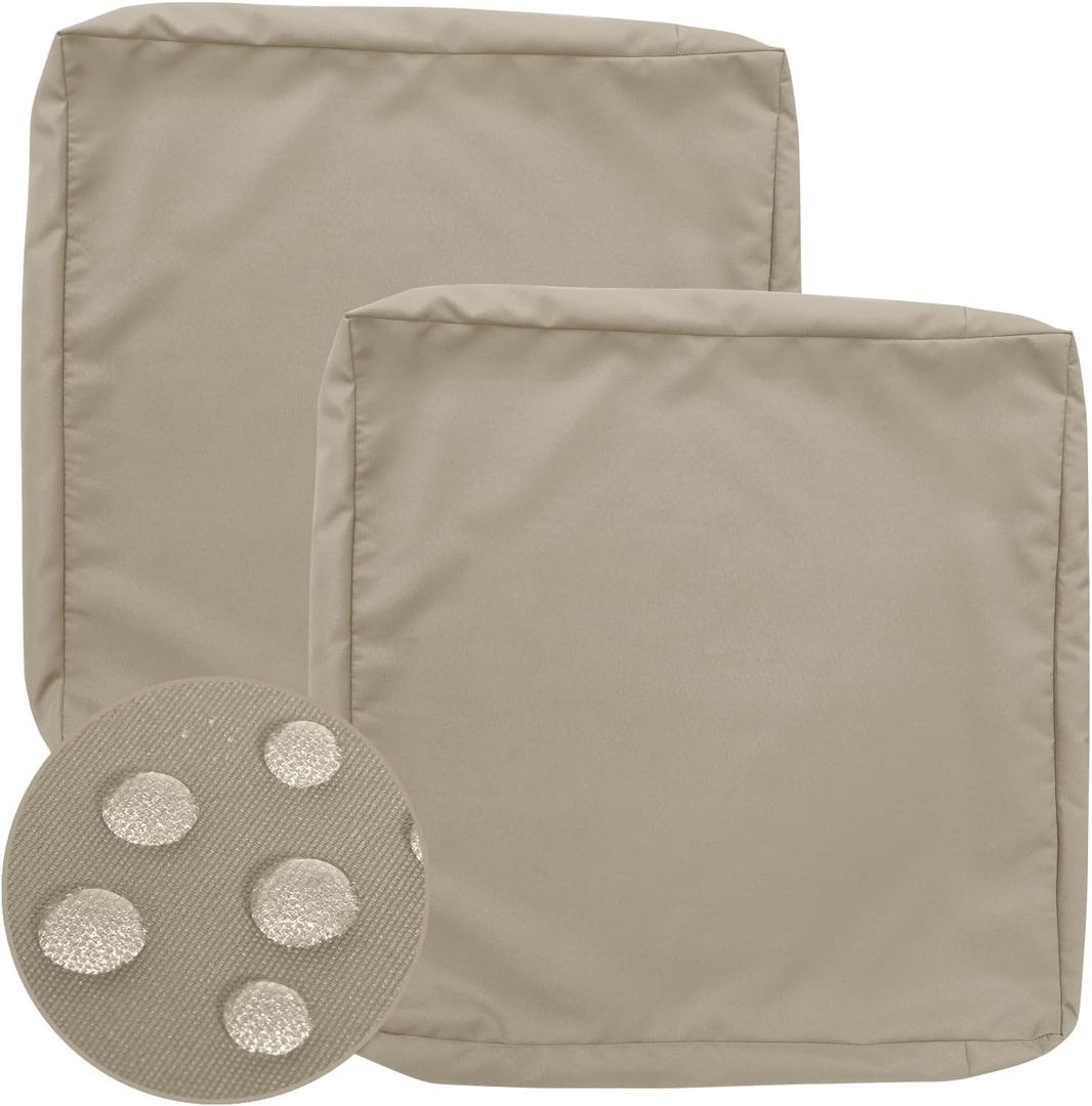 GUEGLSA Replacement Outdoor Cushion Covers 22x20x4 inch,Waterproof Patio Seat Cushion Slipcovers, Chair Cushion Slip Cover, Set of 2, Khaki