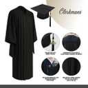 CLERKMANS Classic Masters Graduation Cap And Gown With Tassel Package (Black), Size 45