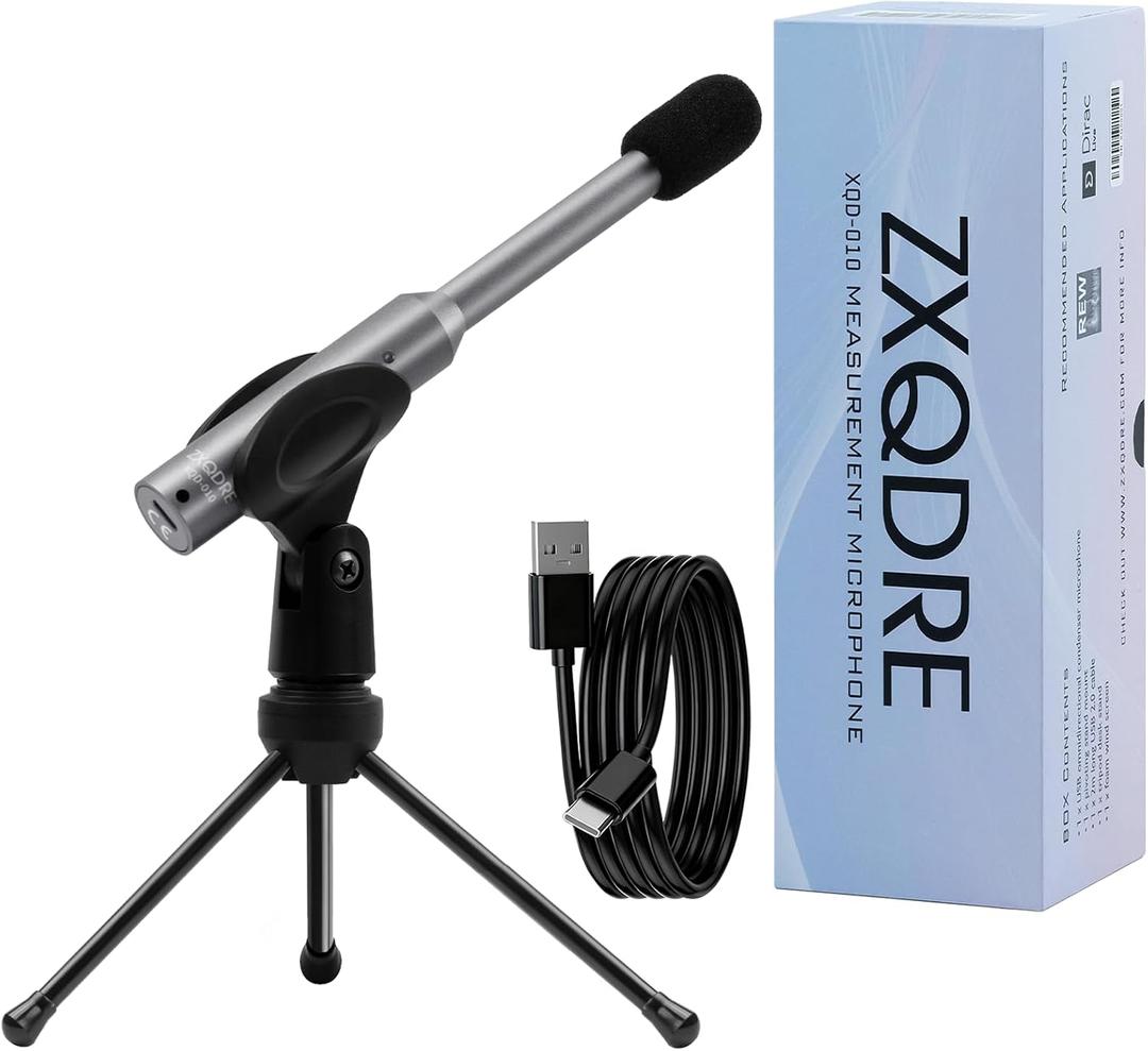 Measurement Microphone, Professional Calibrated Microphone with Individual Calibration File Compatible with MiniDSP, REW, Plug and Play USB-C Mic for Speaker Design & Audio Tuning