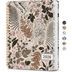 2026 Planner, Weekly and Monthly Planner for Women, Jan 2026 - Dec 2026 Pretty 2026 Calendar Planner with Monthly Tabs, Inner Pocket, Spiral Binding, Perfect for Office Home School - 8.5" x 11", Magical Forest