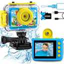 Pool Toy & Kids Underwater Camera 99FT Waterproof Kid Action Camera 1080P Video&20MP Photo with Flip Lens, Includes 32GB Card for Diving Swimming Beach Snorkeling.Birthday Gift for Boys - GKTZ
