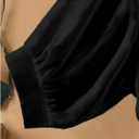 Women's Tie Front Chiffon Blouses Long Lantern Sleeve See Through Dressy Casual Shirts Cardigan (Black, XL)