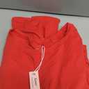 QINSEN Womens Crewneck Long Sleeve Shirt Double Lined Basic Tees Side Ruched Going Out Crop Tops (X-Large, Red)