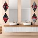 Jetec 4 Pcs Bathroom Decor Wall Art Relax Soak Unwind Breathe Wooden Sign Hanging Bathroom Decor for Bedroom Living Room Office Farmhouse Decorations(Rose)