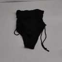 Yonique Women Strapless One Piece Swimsuit Tummy Control Bandeau Bathing Suit Cheeky Swimwear (Small, Pure Black)