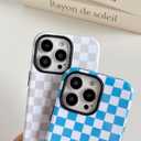 Compatible with iPhone 14 Pro Max Case Cute Aesthetic Checkerboard Checkered Phone Case for Women Girl Shockproof Slim TPU and Hard PC Protective Cover (Purple)