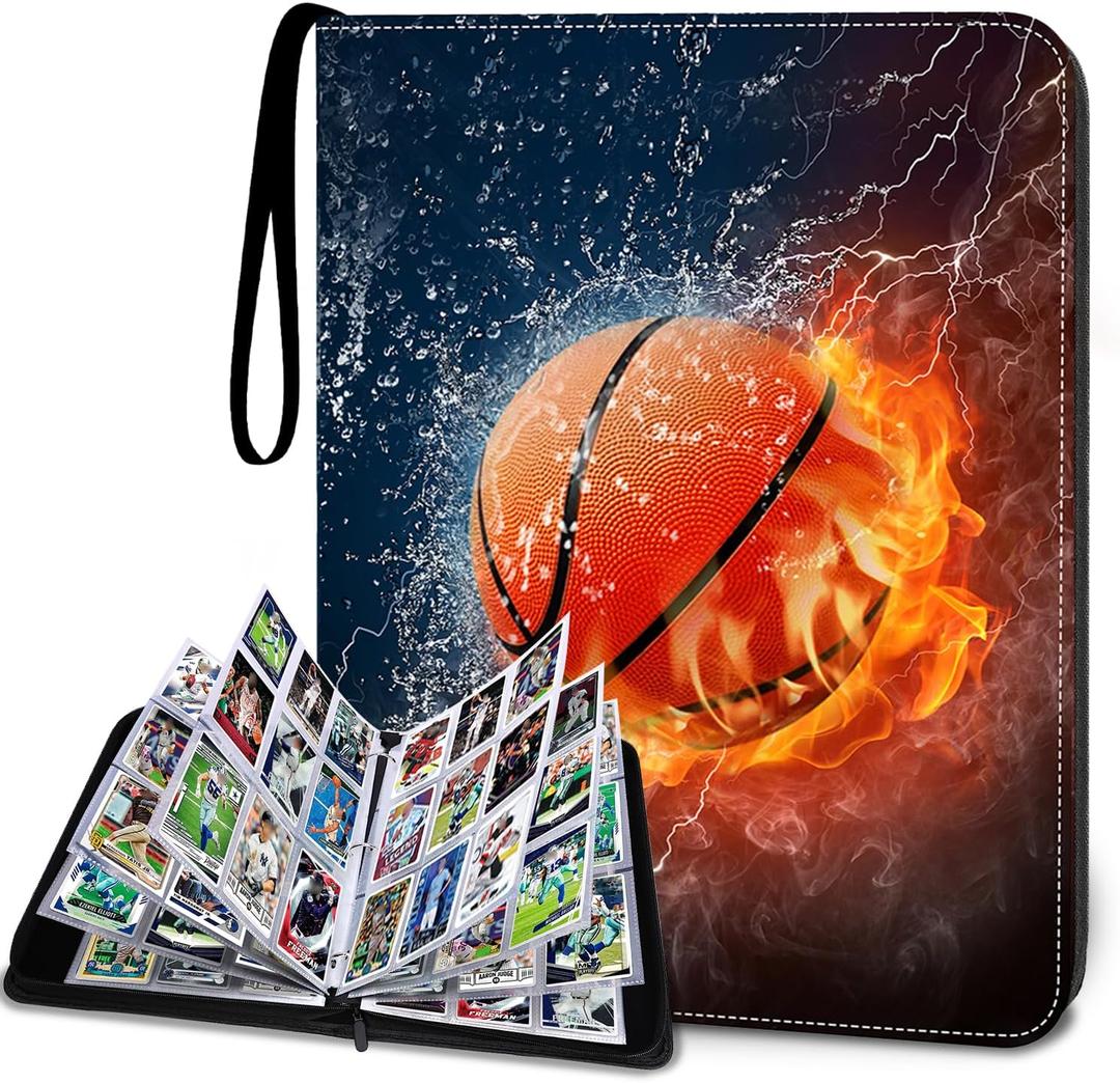 HESPLUS 900 Pockets Basketball Card Binder Sleeves, Trading Card Binder Collectible Trading Card Albums for Basketball Baseball Football Trading Sports Game Cards, Book Folder Organizer Card Holder