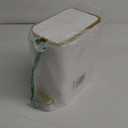 Cesun Small Bathroom Trash Can with Lid Soft Close, 5 Liter/1.3 Gallon Stainless Steel Garbage Can with Removable Inner Bucket, Step Pedal, Slim Waste Basket for Toilet, Office, Bedroom (White&Gold)