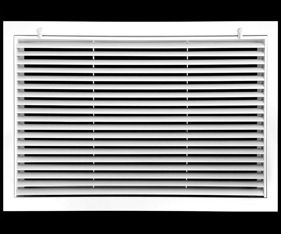 25" X 25" Aluminum Return Filter Grille - Easy Airflow - Linear Bar Grilles [Outer Dimensions: 27.5w X 27.5h]