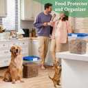 10-15 Lbs Dog Food Storage Container Airtight - Slim Pet Cat Food Container with Lid, Scoop and Cup - Clear Plastic Dry Food Storage Bin for Dogs, Cats, Bird Seeds, Kibble, Pellets, Rice, Flour, Blue