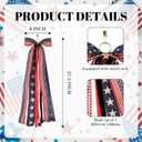 Patriotic Bow for Wreath 4th of July Decorations, Large Red White Blue Bow with 8 Multi-Ribbon Streamers, 27.5" Memorial Day Veterans Day Front Door Decor