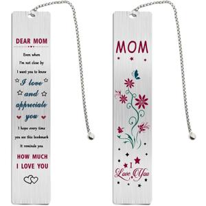 Jzxwan Mom Bookmark Gifts, Happy Birthday Mom Present, I Love My Mommy Bookmark, Thank You Mother Gifts Ideas