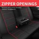 Car Seat Covers, Quilting Leather Seat Covers Full Set, Waterproof Faux Leather Automotive Seat Covers for Cars, Universal Car Seat Protectors Fit for Suvs, Trucks, Airbag Compatible (Complete Set (Front + Rear), N4 Black+Red)