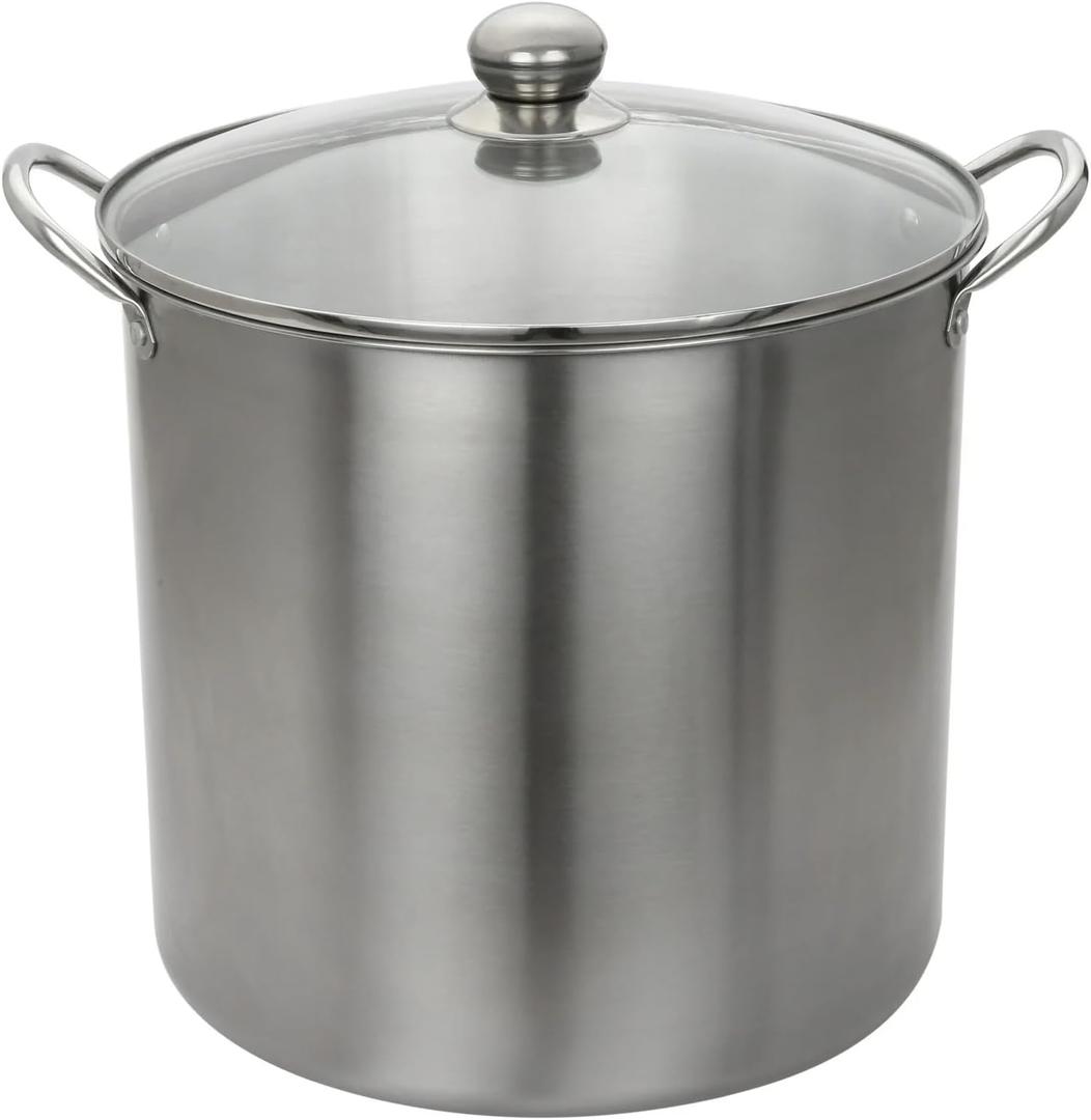 21.5-Quart Stainless Steel Canning Pot - Dual Use Water Bath & Steam Canner with Included Rack, Large Preserving Stock Pot for Jams, Pickles & Home Canning