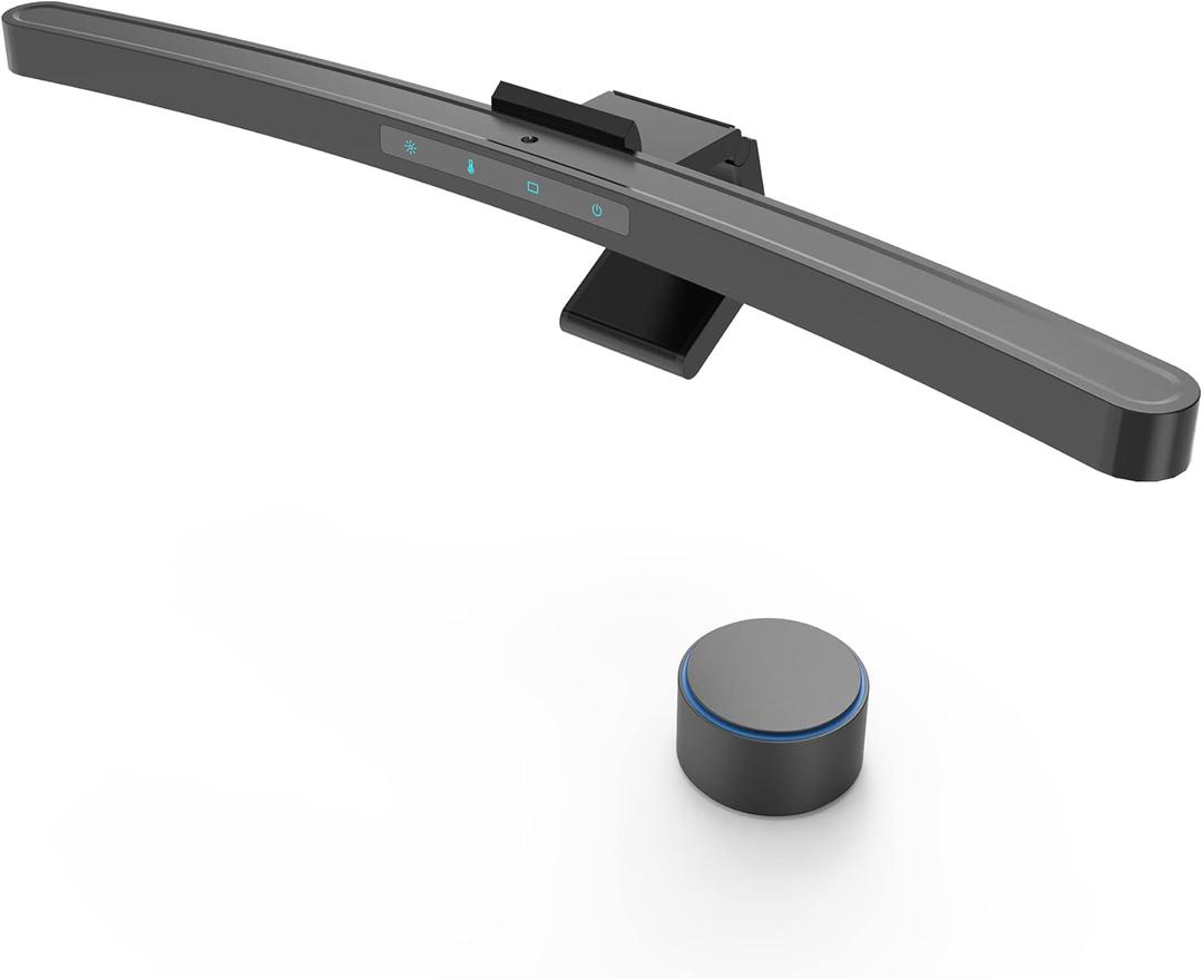 ONWAY Curved Monitor Light Bar with Wireless Remote,Monitor Auto-Dimming and Camera Base,Applicable to All Screens. No Screen Glare,for Home Office