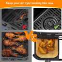 HONYAO Air Fryer Paper Liners for Dual Zone Airfryer, 8.1x5.5 inch Rectangle Disposable Baking Inserts for Ninja Foodi DZ201/401, 8-10 Quart Double Basket Food Grade Accessories BPA free
