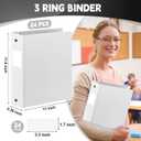Henoyso 24 Pack 3 Ring Binder 2 Inch Binder for School Office, White