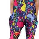Vieille Baby Toddler Girl Cute Strap Jumpsuit One-piece Romper with Pockets 1-8 Years (3-4T, D Easter Bunny)