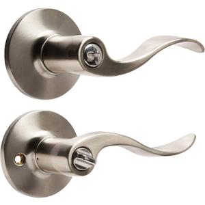 Safe Lock by Kwikset Layton Lever Privacy Lock Satin Nickel