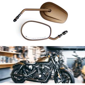 Motorcycle Mirrors for Harley- M8 Bronze Back View Mirror, Dual Sport Mirror Compatible with Harley Davidson Softail Standard Springer Rocker Fat Boy Road King Street Electra Glide Dyna