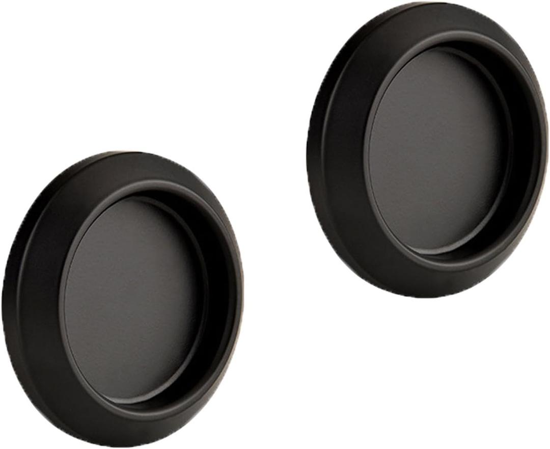 2 PCS 304 Stainless Steel Cabinets Handle Finger Pull,Sliding Closet Door Hardware,Door Handle with Adhesive for Glass Doors Sliding Doors Two-Way Doors (Black)