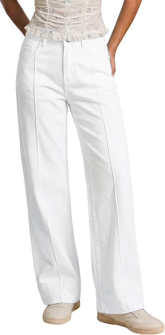 luvamia Wide Leg Jeans for Women Trendy High Waist Straight Leg Baggy Jeans Stretchy Denim Pants Trouser Jeans, 2XL