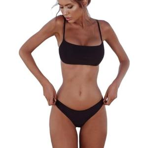 meioro Bikini Set Swimsuits for Women Low Waisted Two Piece Swimwear with Brazilian Push up Top Cheeky Bottom Bathing Suits.M