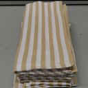 PurpleEssences Plain Striped Cloth Napkins - Set of 12-100% Cotton - 18 x 18 Inch - Spring Easter Summer and Perfect Everyday Use Dinner Napkin - Beige and White