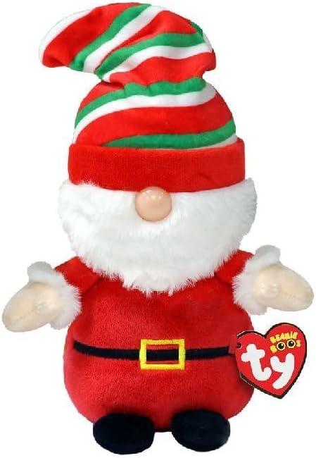 TY Beanie Boo GNEWMAN - Christmas Gnome with Hat - 6", TY BEANIE BOO NUTMEG GINGERBREAD MAN, Toys for Kids 2pcs