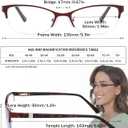 3 Pack Reading Glasses for Women Blue Light Blocking, Metal Oval Half Frame Womens Readers Glass with Spring Hinge, Anti Blue Ray Reduce Eye Strain Glare Headache(275 Magnification Strength)