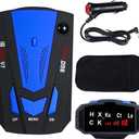 Speed Sentinel Radar Detector: Dectector Driving Aids for Cars Long Range Detection 360 Degree with Voice Alerts,LED Display for City Road/Highway (Blue)