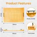 30"x22" Noodle Board Stove Cover with Handles（Natural Wood Color）., One Size
