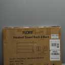 R FLORY 6 Bars Towel Warmer for Bathroom, Wall Mounted Electric Heated Towel Rack with Timer, Plug-in/Hardwired Stainless Steel Towel Heater, Brushed Nickel