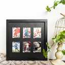 Baseball Display Card Box,6 Graded Sports Trading Card Display Frame,Collectible Card Display Stand,Star Card Display Box,with UV Protection,Suitable for Football,Basketball,Hockey,Black.