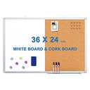 Amazon.com : Magnetic White Board and Cork Board Combo, 36 X 24 inches Whiteboard Bulletin Combination Board, Wall Mounted Dry Erase Message Board for Home, School and Office : Office Products