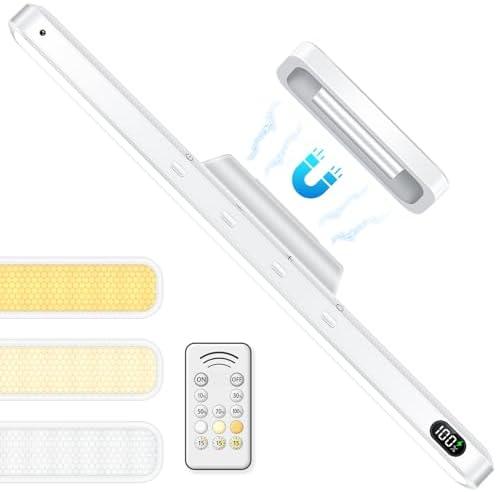 WILLED 5W Led Light Bar with Remote Control, 2500mah Eye-Friendly Vanity Lights Stick On, 3 Color Temperatures Mirror Lights, Button Control Magnetic Light Bar for Cabinet,Closet,Bathroom and Desk
