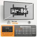 Perlegear Full Motion TV Wall Mount for 42–86 inch TVs up to 132 lbs