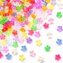 200 Pcs Star Beads Glitter Star Pony Beads Shapes for Friendship Bracelet, Large Hole Kandi Bead for Hair Braids, Jewelry Making (Multicolor, Clear)