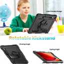 Case for S10+ Case 2024/ S9 FE+ Plus 5G/ S9+ Plus 12.4 Inch 2023 with Screen Protector Pen Holder Stand Hand Strap Shoulder Strap | Heavy Duty Shockproof Cover for Tab S9 12.4 Inch