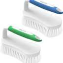 Amazer Scrub Brush for Cleaning Comfort Grip Shower Scrubber Flexible Stiff Bristles with Handle Heavy Duty Cleaner Brush for Tub Sink Carpet Floor - Pack of 2 (Blue+Green)