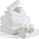 Ferdilan 8 Piece Extra Large Bath Towels Set,2 Oversized 35"x70" Bath Towel Sheets,2 Hand Towels and 4 Washcloths 600 GSM Highly Absorbent Quick Dry Towels Set for Bathroom Hotel White
