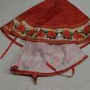 Red Poinsettia Christmas Tree Skirt 36 Inch Xmas Poinsettia Flowers Tree Skirt Winter Red Floral Christmas Tree Mat for Xmas Farmhouse Home Party Holiday Indoor Outdoor Decorations