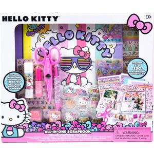 Hello Kitty All-in-One DIY , Design Your Own Scrapbook with Over 250 Essentials, Great Hello Kitty Toys for Weekend Activity, Photo & Keepsake Album for Kids Ages 5, 6, 7, 8, 9, Small, Multicolor