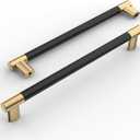 Amerdeco 10 Pack Matte Black and Gold Knurled Cabinet Pulls 7.5 Inch Hole Center Kitchen Cabinet Handles for Drawer Cupboard and Wardrobe ZH0038