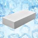 Cooling Cube Pillow for Side Sleepers, Square Memory Foam Side Sleeper Pillow Firm Soft Double-Sided Supportive, Support Head Cervical Pillow for Neck Shoulder Pain, 24"x12"x5" (White-grey)