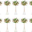 NUPTIO 10 Pcs Gold Trumpet Vase 26in Tall Metal Vase, Wedding Centerpieces for Tables, Artificial Arrangement Flower Stand for Anniversary Party Birthday Event Aisle Home Reception Decor