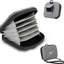 JJC Durable Hard Shell Lens Filter Case Up to 95mm, 4 Pockets Lens Filter Holder Bag with Belt Loop and Wrist Strap, Camera Lens Filter Storage Case Carrying Pouch for Filter Round Filter ND UV CPL