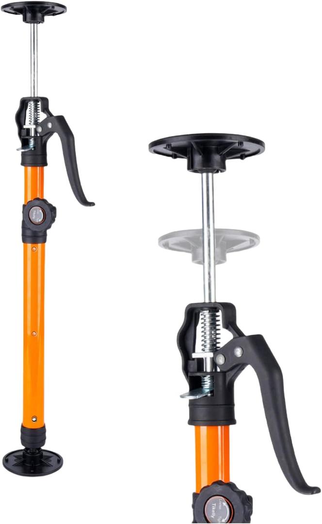 Cabinet Jack for Installing Cabinet Support Rod 3rd Hand Support System - Adjustable Pole, Extends 19.29 to 43.30 Inches, Orange, 1 Pack
