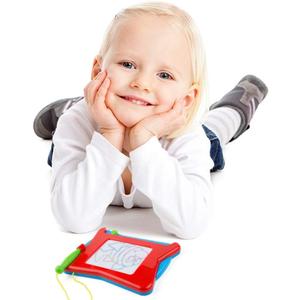 Jasnkkont Mini Magnetic Drawing Board, Travel Size Erasable Doodle Magna Board Toy, Small Writing Painting Sketching Pad, Educational Learning and Classroom Prizes for Toddler Boy Girl Kids Child, Red