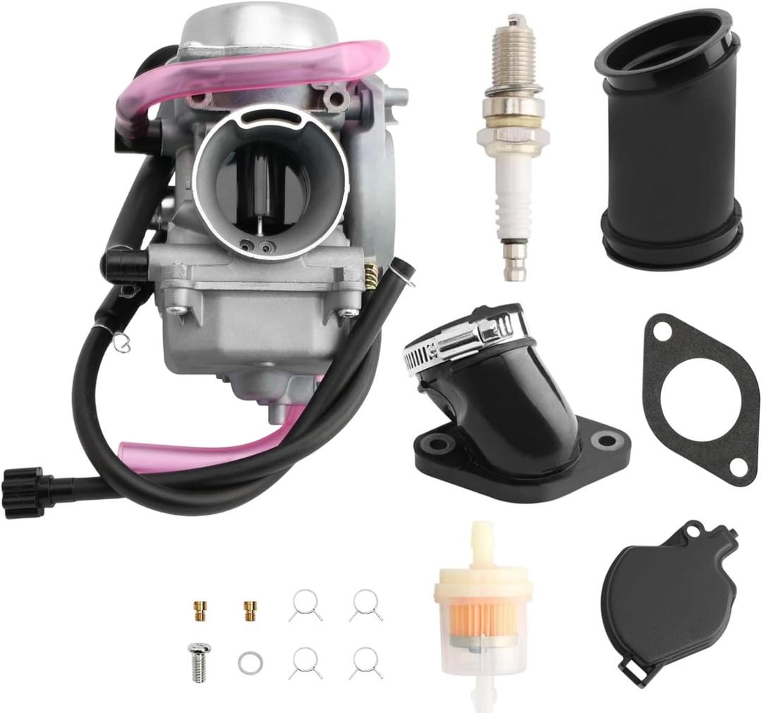 Carburetor Compatible with 2001 2002 2003 2004 2005 Arctic Cat 250 300 2x4 4x4 ATV Quad Carb with Rubber Airbox & Intake Manifold Boot (Carburetor with Intake Manifold Boot)